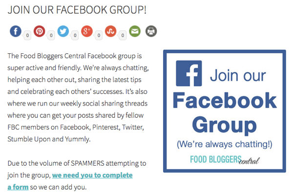 Pozvite návštevníkov webových stránok, aby sa pripojili k vašej skupine na Facebooku.