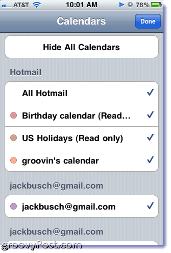 Kalendár služby Hotmail
