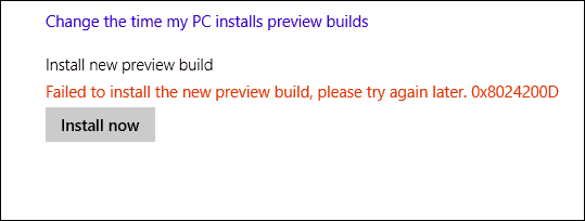 Chybové hlásenie o zostavení systému Windows 10