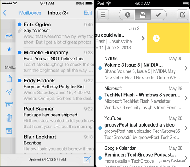 Aplikácia Mail iOS 7 a Mailbox App