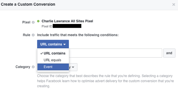 Vo svojom správcovi reklám na Facebooku môžete vytvárať vlastné konverzie založené na udalostiach.