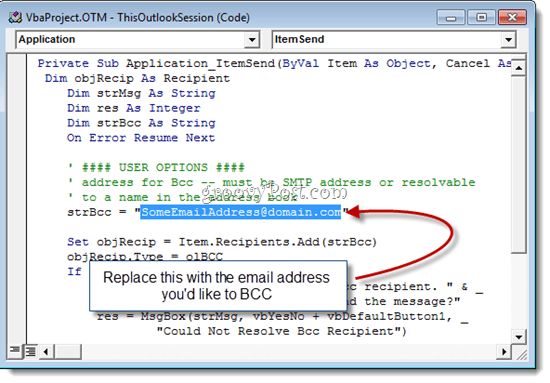 Auto BCC s aplikáciou Outlook 2010