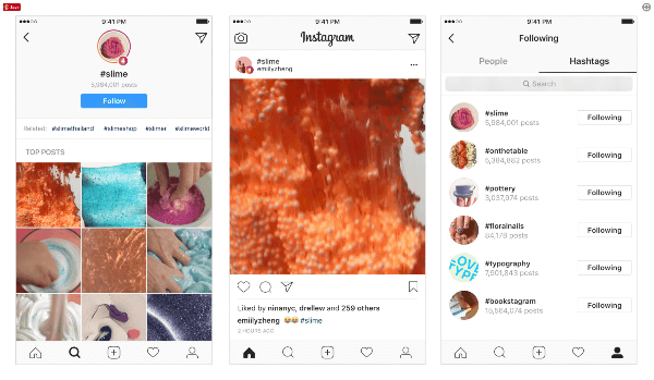 Aby boli príspevky a ďalší používatelia na platforme ešte lepšie viditeľní, predstavil Instagram hashtagy, pomocou ktorých môžu používatelia sledovať a objavovať najdôležitejšie príspevky a najnovšie príbehy. 
