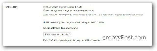 wordpress com urobiť blog súkromným pozvať používateľov