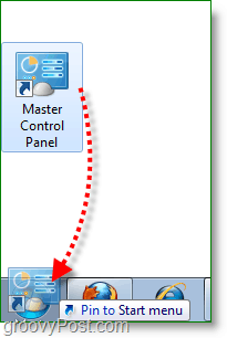 Windows 7 screenshot - hlavný panel ovládacieho panela na spustenie ponuky