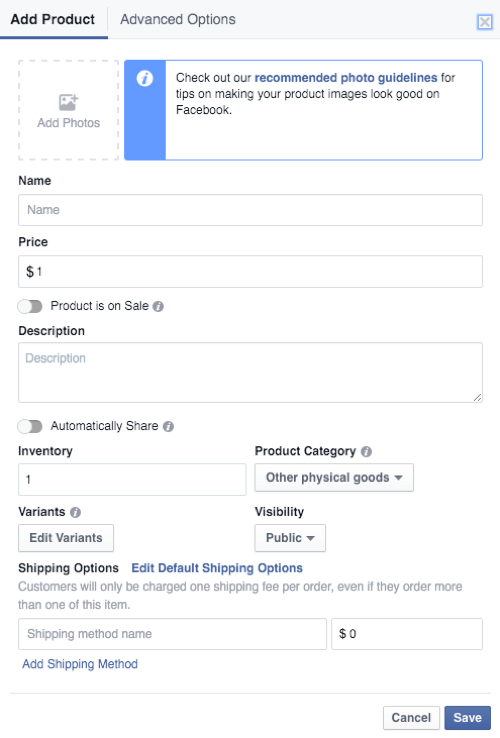 podrobnosti o facebookovom obchode