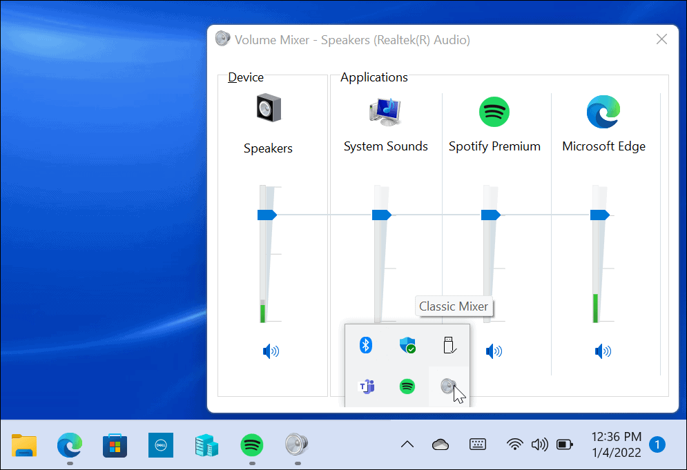 Obnovte klasický mixér hlasitosti v systéme Windows 11