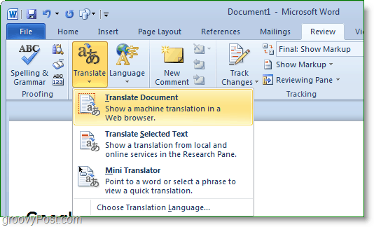 ako preložiť celý textový dokument spoločnosti Microsoft do španielčiny alebo do iného jazyka
