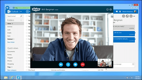 Skype je teraz k dispozícii prostredníctvom e-mailu Outlook.com