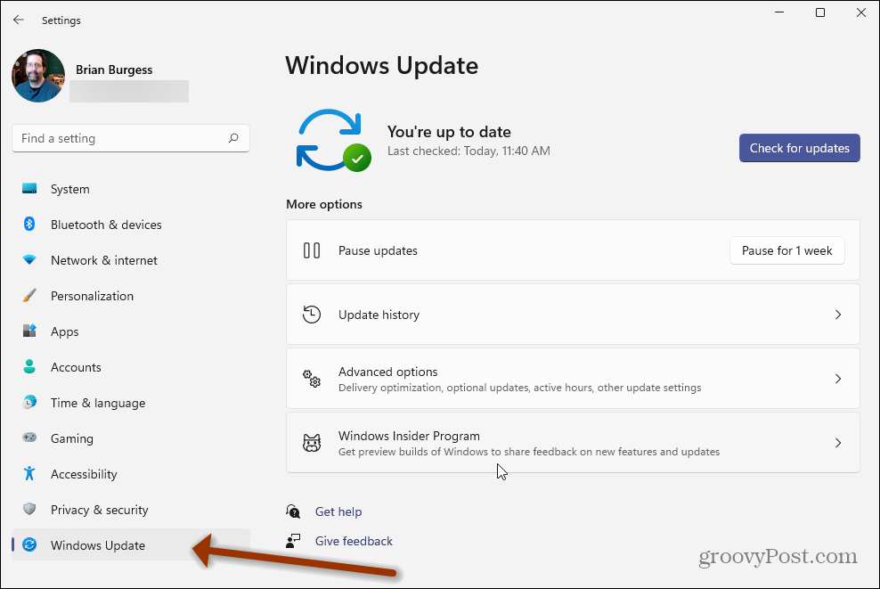 Nastavenia Windows 11 Windows Update