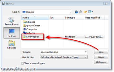 Snímka Dropbox - automaticky ukladá súbory do online zálohovania