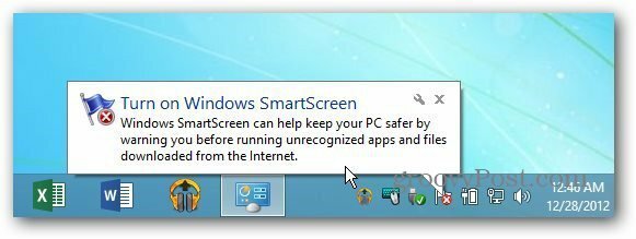 Upozorniť na bublinu SmartScreen