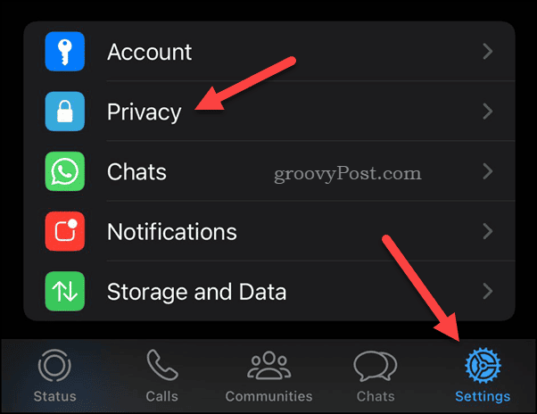 Otvorte nastavenia ochrany osobných údajov WhatsApp na iPhone