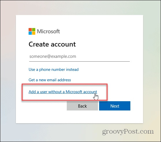 používateľ bez účtu Microsoft