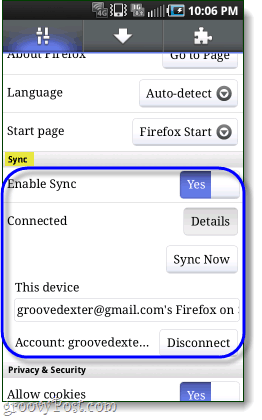 Firefox sa synchronizoval s telefónom s Androidom
