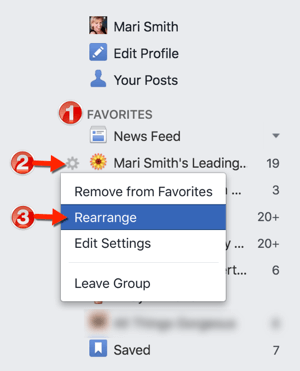 facebook preskupiť obľúbené položky