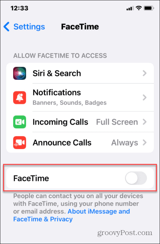 vypnúť facetime iphone