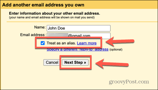 gmail ďalší krok