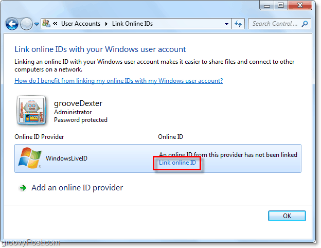 prepojenie systému Windows Live ID s účtom Windows 7