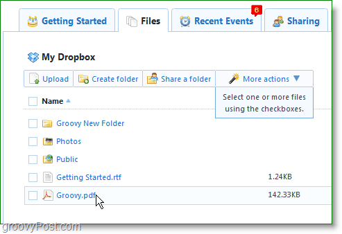 Snímka Dropbox - spravujte svoj účet Dropbox online