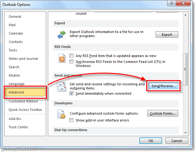 Ako naplánovať automatické odosielanie a prijímanie v programe Outlook 2010