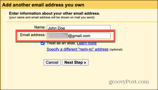 alias e-mailu gmail