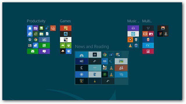 Windows 8: Vytvorenie skupín dlaždíc na úvodnej obrazovke