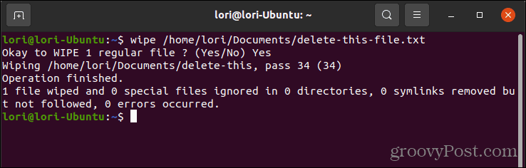 Bezpečne odstráňte súbor pomocou vymazania v systéme Linux