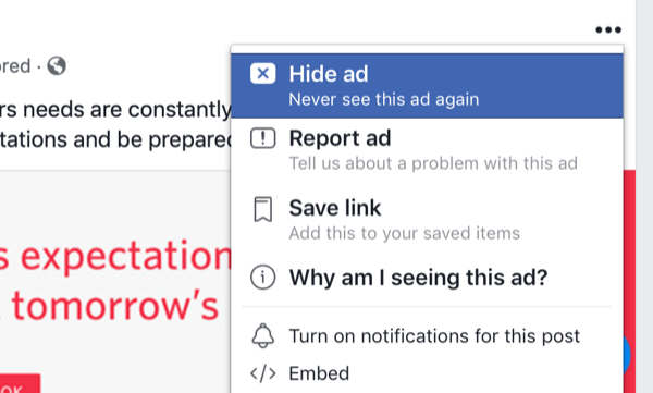 možnosti skrytia reklám na Facebooku v informačnom kanáli
