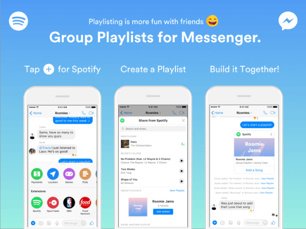 Spotify rozšíril funkcionalitu svojho robota Messenger, aby umožnil skupinám vytvárať zoznamy skladieb priamo z aplikácie Messenger.