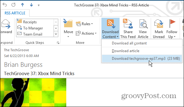 Ako sa prihlásiť na odber podcastov v programe Microsoft Outlook