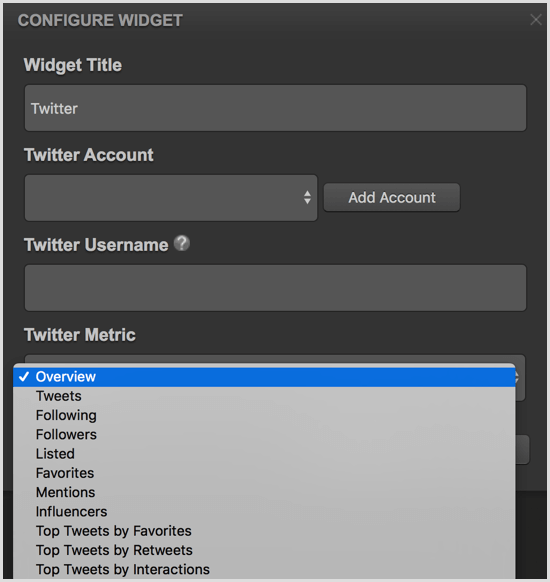 Konfigurácia widgetu Twitter na serveri Cyfe