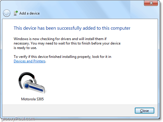 urobil si to! zariadenie Bluetooth bolo pridané do systému Windows 7