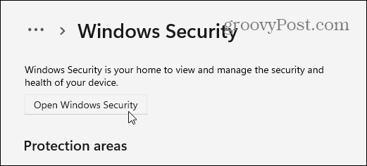 Otvorte Zabezpečenie systému Windows