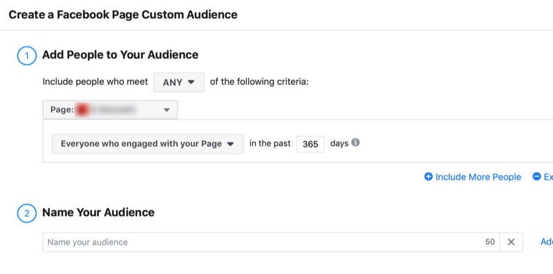 vytvoriť vlastné publikum so zapojením stránky na Facebooku