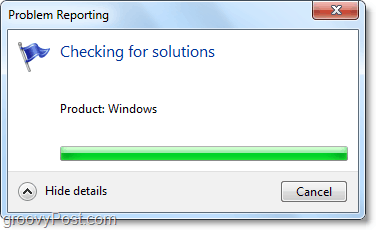 Windows 7 sa automaticky pripojí a vyhľadá problémy