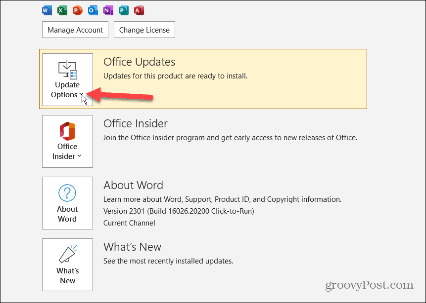 Zakázať aktualizácie balíka Microsoft Office 