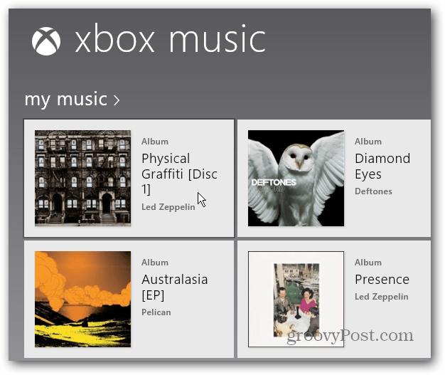 Vyberte Album Xbox Music
