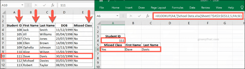 Vzorec VLOOKUP odkazujúci na viaceré zošity programu Excel