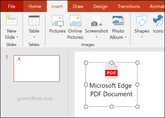 Vložený súbor PDF ako objekt v programe PowerPoint