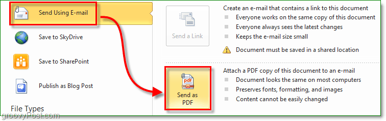 vytvorte zabezpečený dokument PDF a odošlite ho prostredníctvom e-mailu pomocou balíka Office 2010