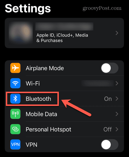 bluetooth menu iphone