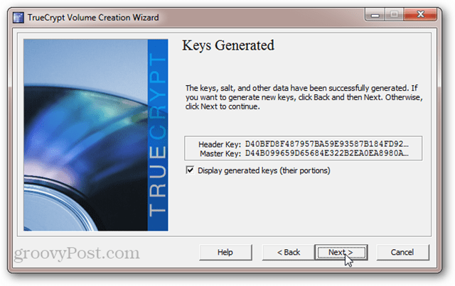 Kľúč hlavičky TrueCrypt a hlavný kľúč