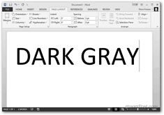kancelária 2013 zmeniť farebnú tému - tmavo šedá téma