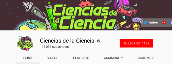 Ako nábor platených sociálnych vplyvných osôb, napríklad španielsky hovoriaci kanál YouTube Ciencias de la Ciencia