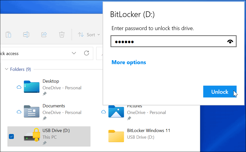 Zadajte heslo Šifrovaná jednotka BitLocker