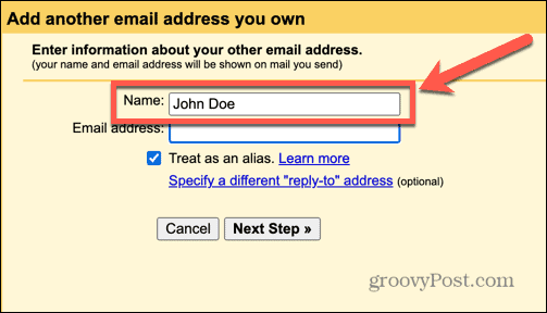 názov aliasu gmail