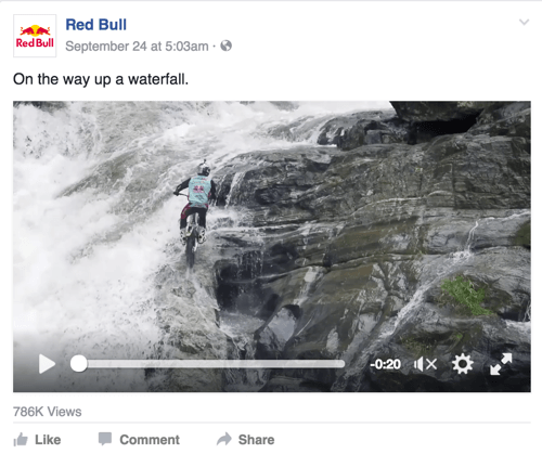 red Bull facebook príspevok