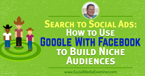 Hľadať v sociálnych reklamách: Ako používať Google s Facebookom na vytvorenie špecializovaného publika, ktoré obsahuje postrehy od Shane Samsa v podcaste o marketingu sociálnych médií.