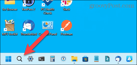 Ikona vyhľadávania iba na paneli úloh v systéme Windows 11
